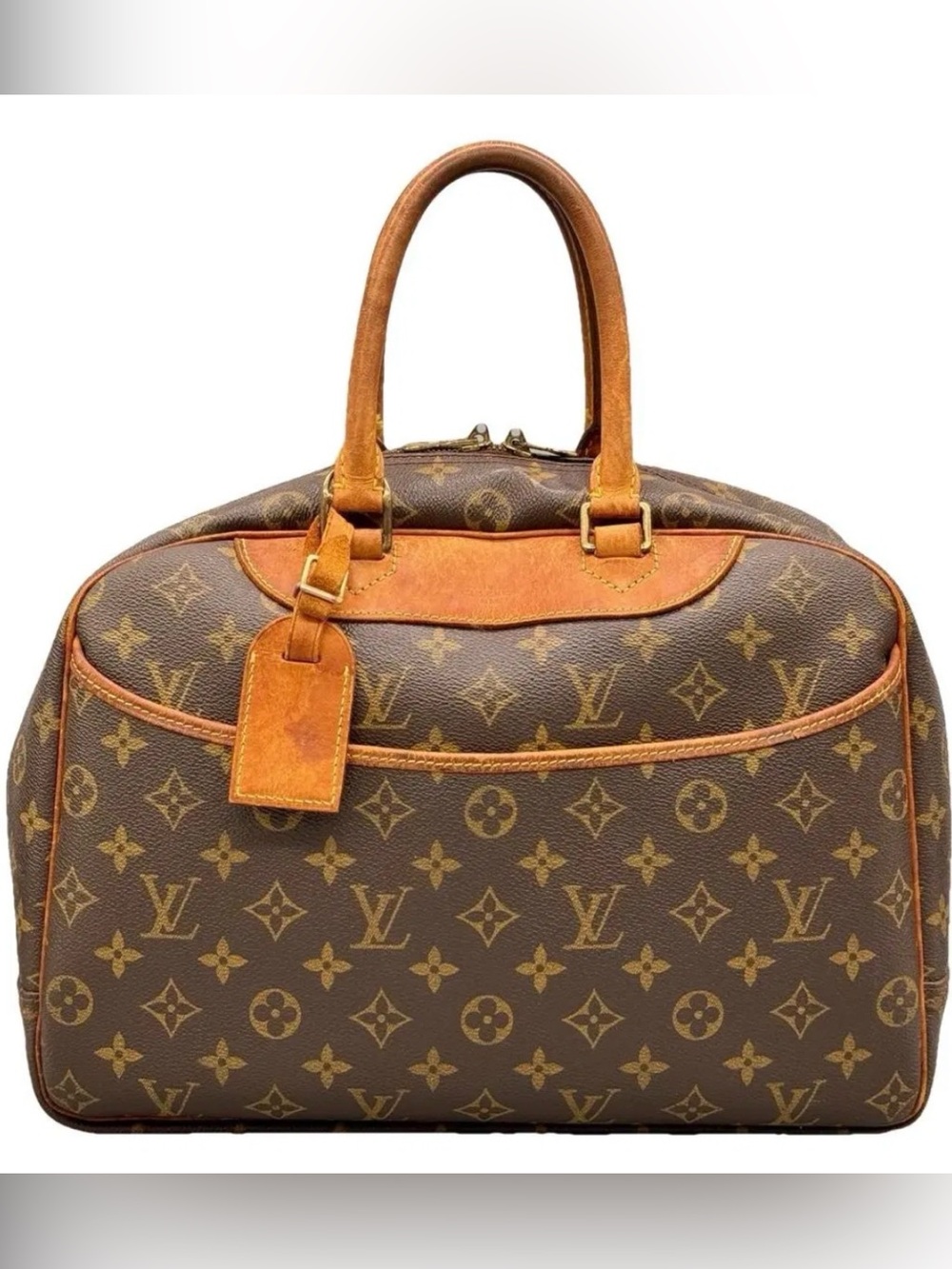 Louis Vuitton Monogram Canvas Duffel with Tan Leather Trim